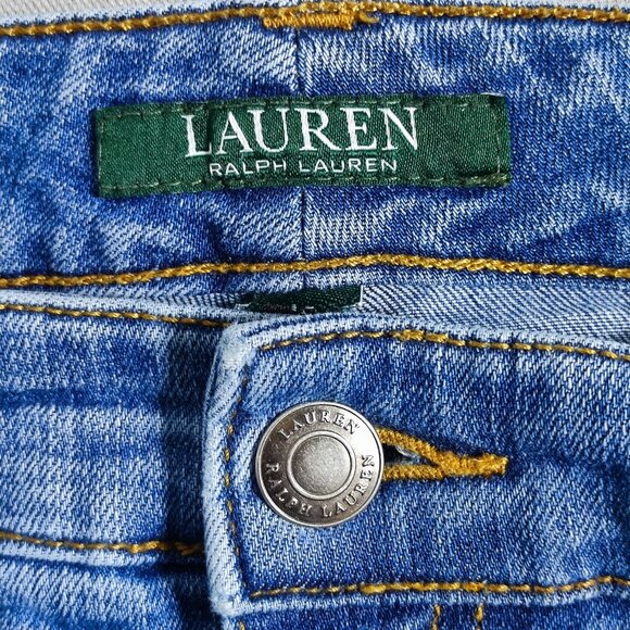 Lauren Ralph Lauren jeans women's size 10? (32) hard washed denim blue straight - Picture 6 of 15